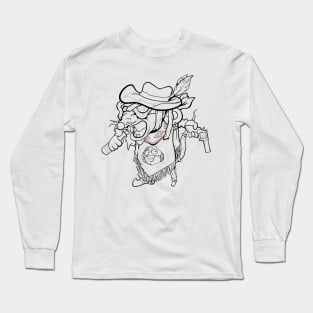 Dope Slluks character ink-pencil black-and-white mice on the mic drawing Long Sleeve T-Shirt